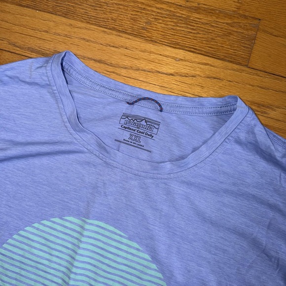 Patagonia Capilene Cool Daily Shirt Womens 2XL Blue Long Sleeve Graphic Tee Top - Picture 4 of 10
